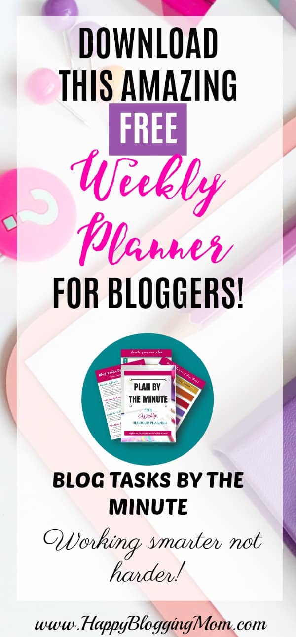 Download this AMAZING weekly blog planner for FREE! Plan your blog tasks by the minute! Click here to download for FREE!